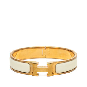 Pre-Loved Hermes Narrow Enamel Clic H Bracelet PM